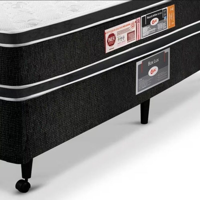 ð¥ Oferta de Aniversário ð ð¥³ 
Conjunto Box Black white/ Casal D33/  1.38x1.88x27 ( Castor ) 2 anos de garantia - Imagem 3
