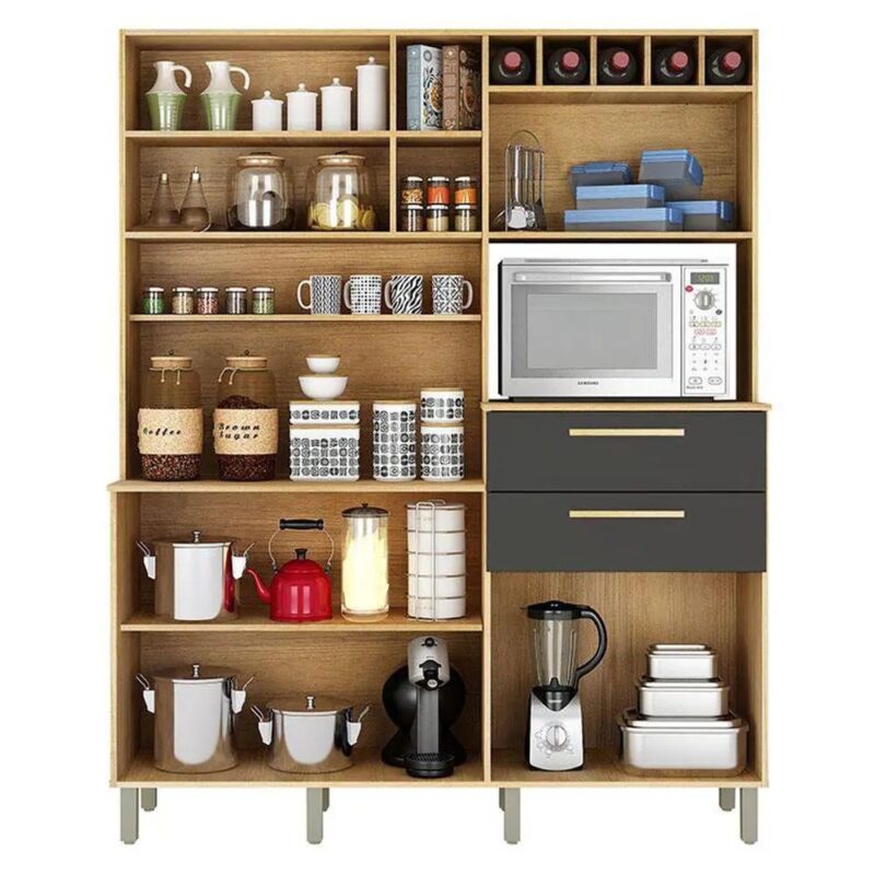 ð¥ Oferta de Aniversário ð ð¥³ 
Armário Monte Rey/ Valdemoveis/ Cinamomo Grafite/ 7 Portas 2 gavetas Corrediças telescópicas - Imagem 3