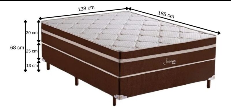 ð¥ Oferta ð¥ 
Conjunto Box Casal/ Jasmim Colchão Molas Pocket ensacadas/ 30cm de altura/ Polar - Imagem 2
