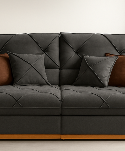ð¥ Mega Oferta ð ð¥³ 

Sofá Gran Plus com 2m30 ( Assento Pillow 25cm ) 4 Lugares- Tecido Veludo Cinza Escuro_Premium 
Molas Pocket Ensacadas no Pillow