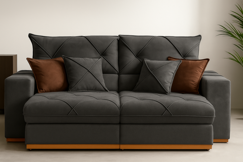 ð¥ Mega Oferta ð ð¥³ 

Sofá Gran Plus com 2m30 ( Assento Pillow 25cm ) 4 Lugares- Tecido Veludo Cinza Escuro_Premium 
Molas Pocket Ensacadas no Pillow