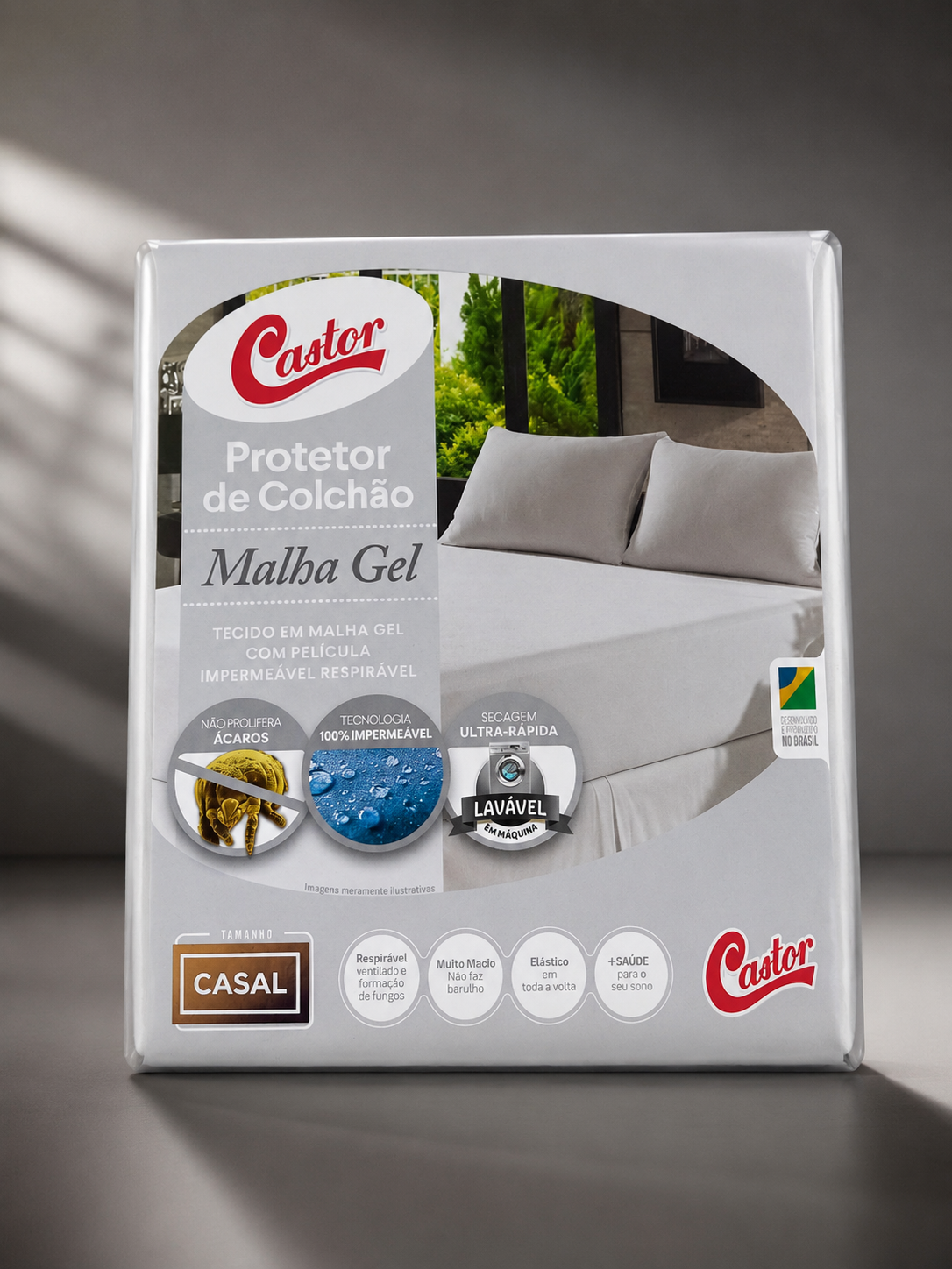 Protetor De Colchão Casal Impermeável Malha Gel 1.38x1.88x50 Elástico em toda a volta - Lavável em maquina