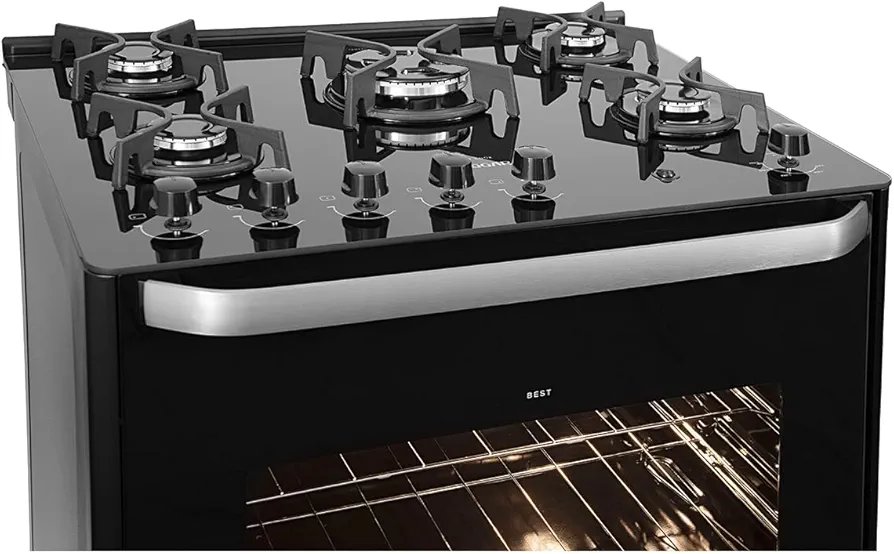 Fogão Best Glass 5 Queimadores Mesa de Vidro Temperado - Imagem 4